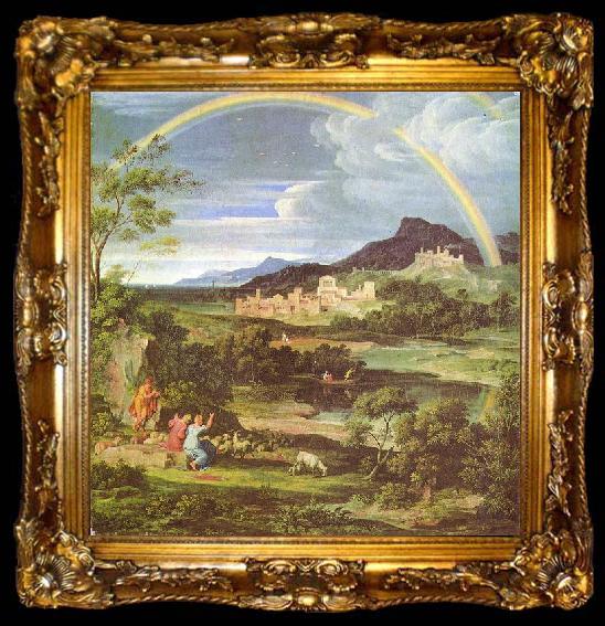 framed  Joseph Anton Koch Heroische Landschaft mit dem Regenbogen, ta009-2
